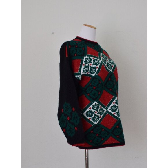 Vintage 90s Acrylic Christmas Ugly Sweater size M - Picture 9 of 10